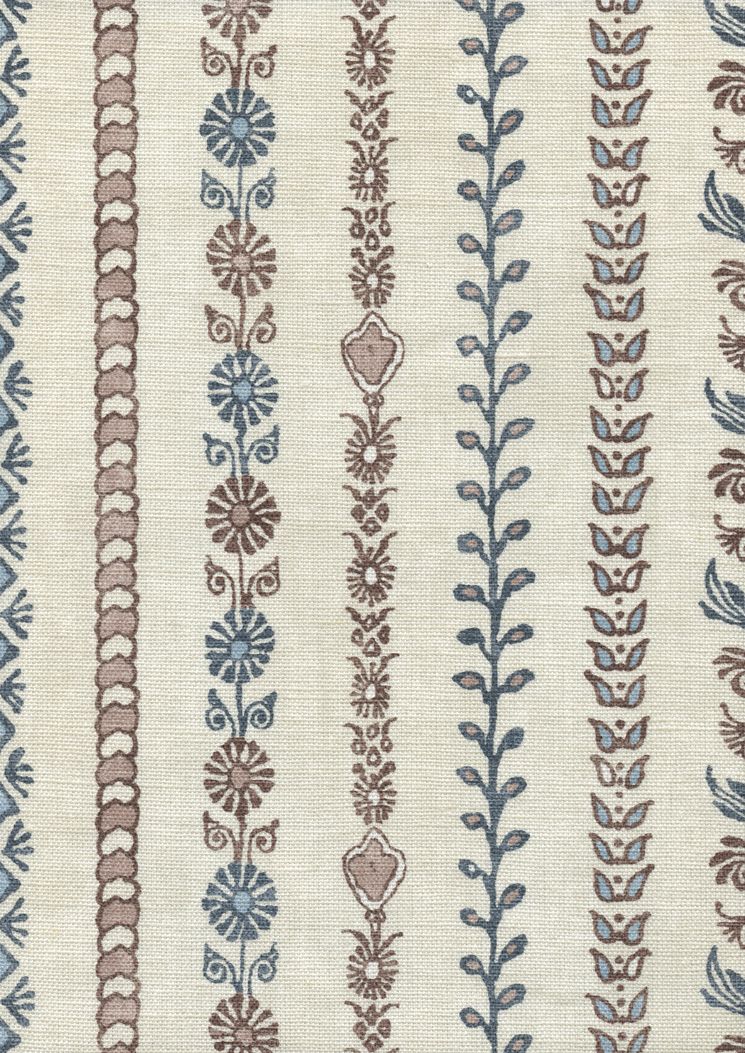 LW 324 449 Bandana Blue Almond Fabric by Lewis & Wood