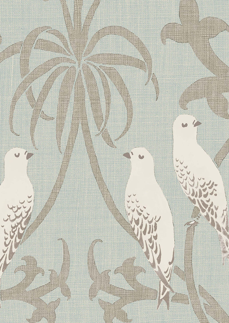 Bella Powder Wide Width Wallpaper By Lewis & Wood