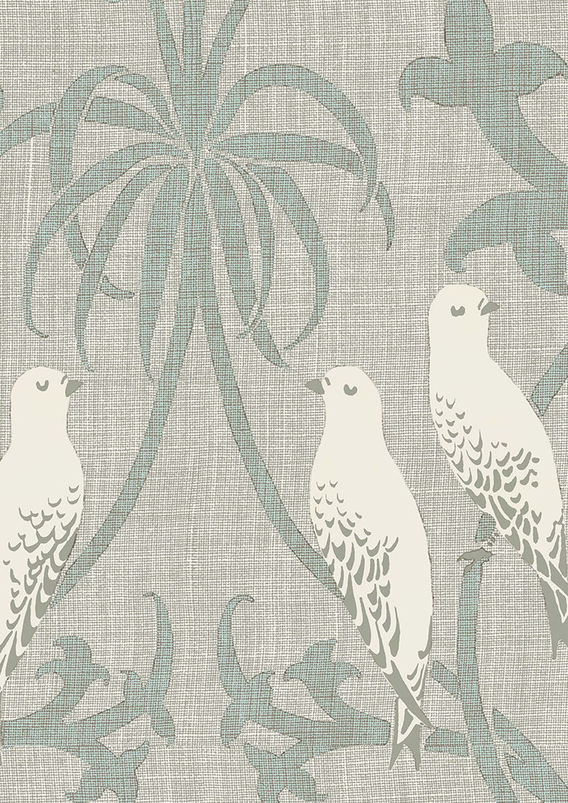 Bella Smoke Wide Width Wallpaper By Lewis & Wood