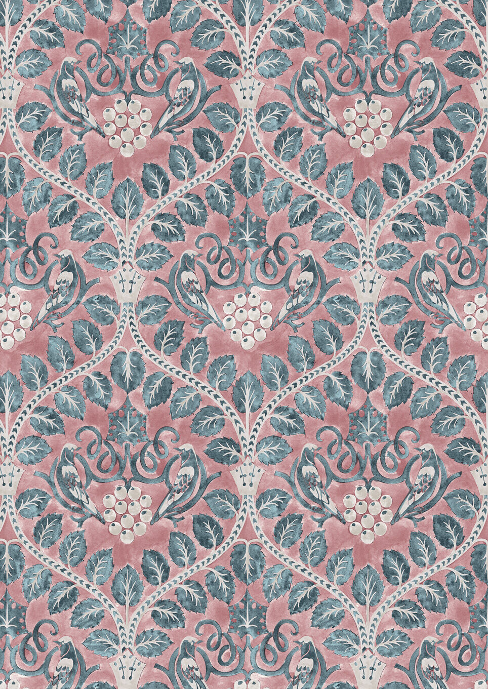 Berry Brothers Raspberry Wide Width Wallpaper By Lewis & Wood