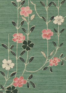 LW 325 620 Blossom Peony Jade Fabric by Lewis & Wood