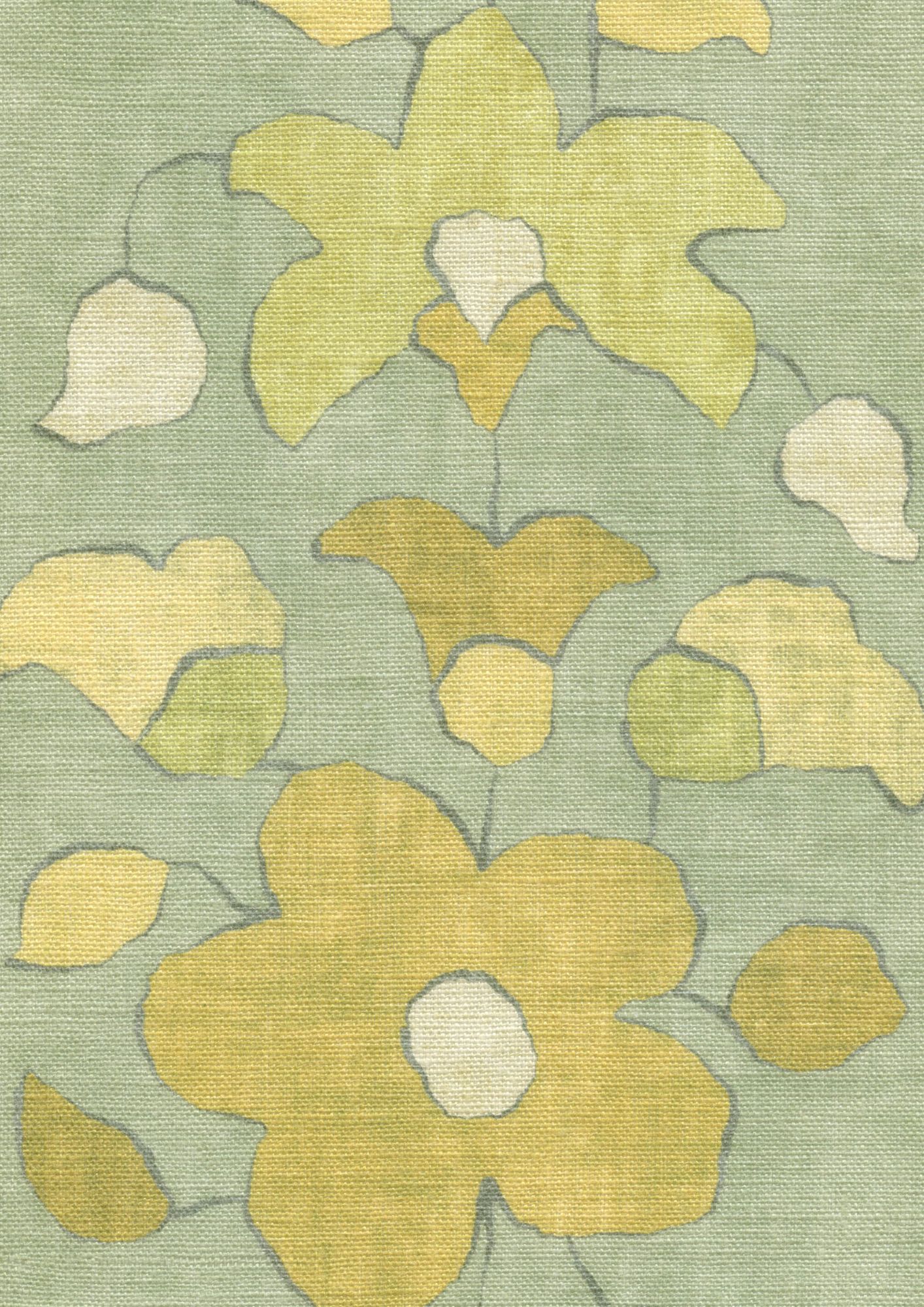 Chamba Lemongrass Sprigs & Twigs Fabric by Lewis & Wood