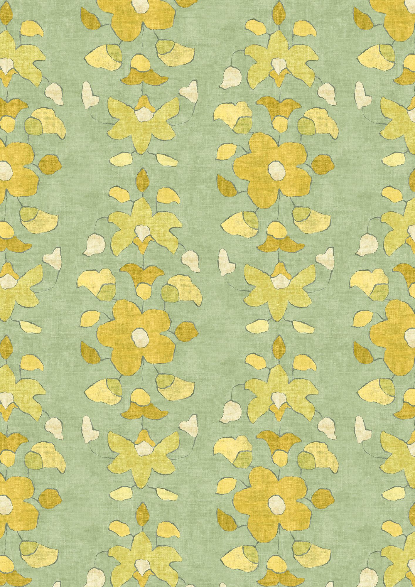 LW 373 681 Chamba Lemongrass Fabric by Lewis & Wood