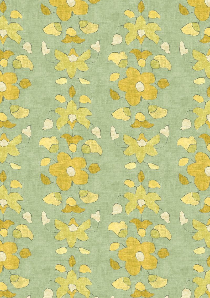LW 373 681 Chamba Lemongrass Fabric by Lewis & Wood