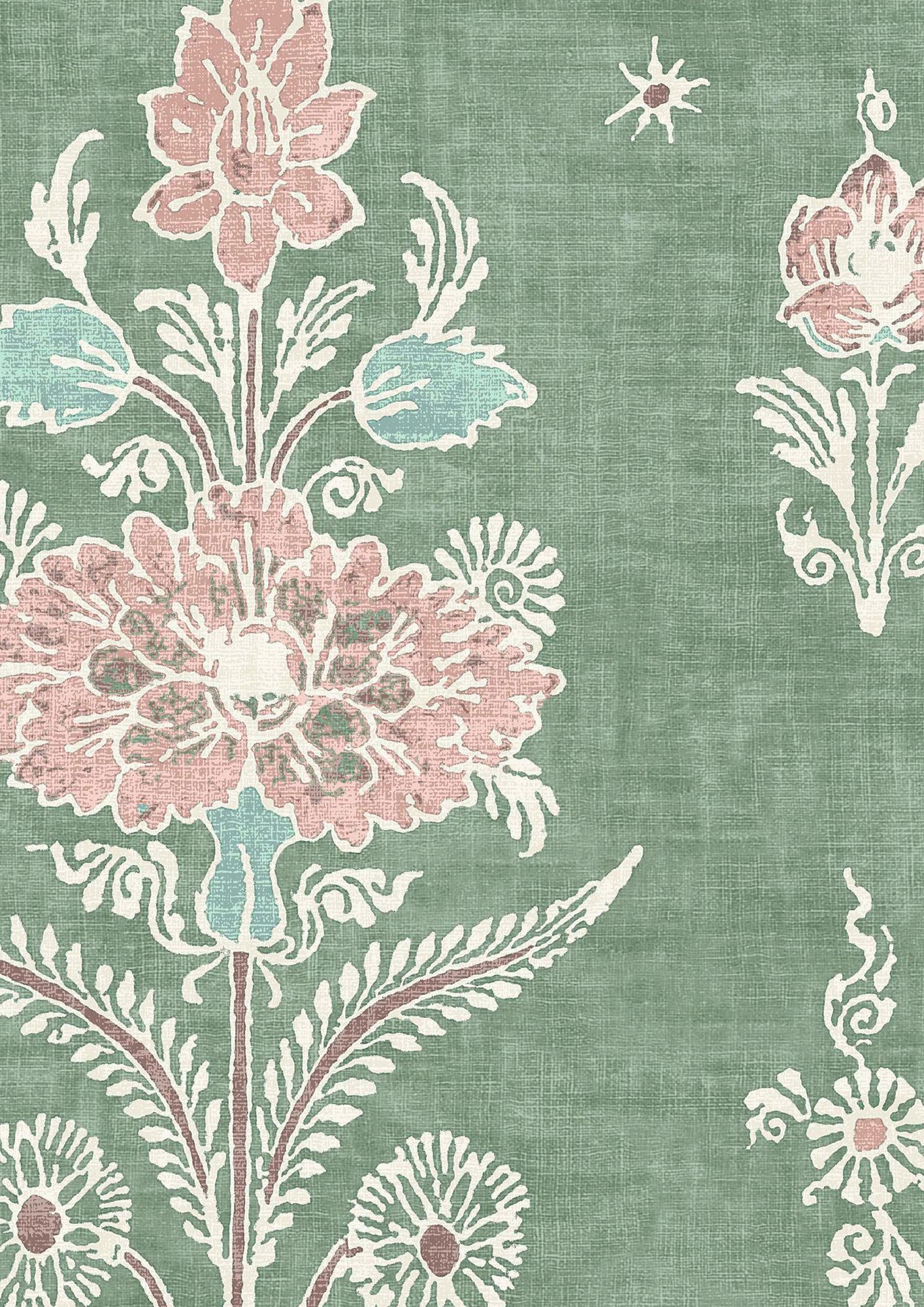 LW 322 362 Citadel Green Glaze Fabric by Lewis & Wood