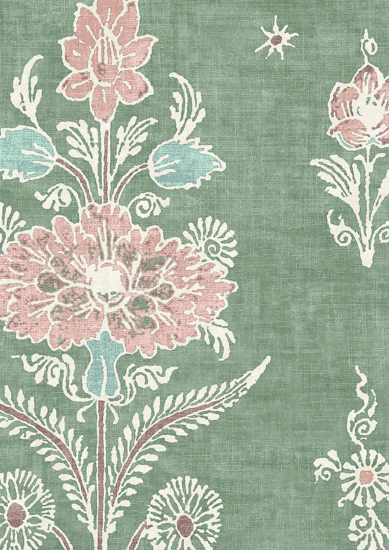 LW 322 362 Citadel Green Glaze Fabric by Lewis & Wood