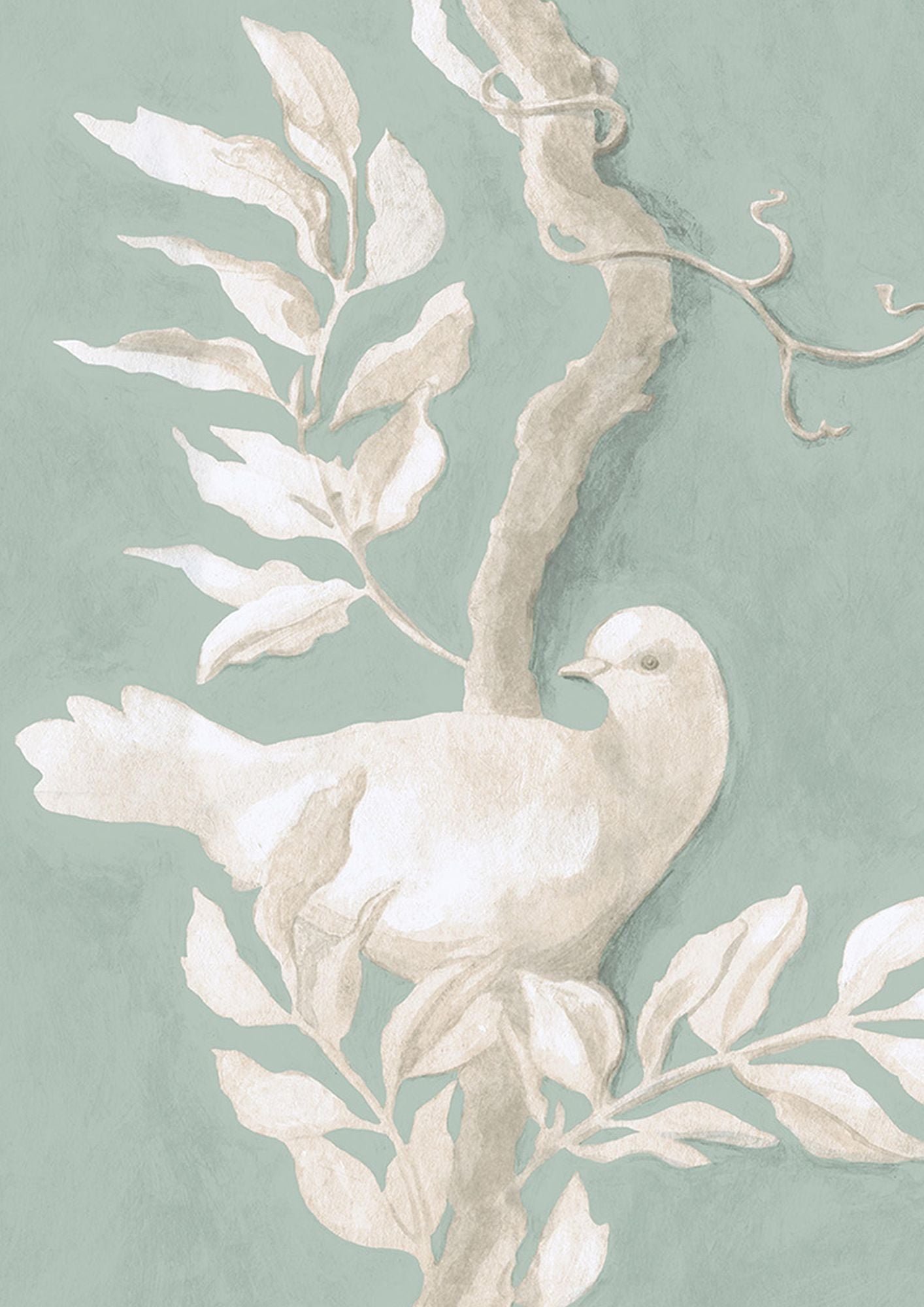 LW 217 346 Doves Aquamarine Wallpaper by Lewis & Wood