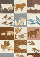 Farm Friends Document Patchwork Fabric by Lewis & Wood