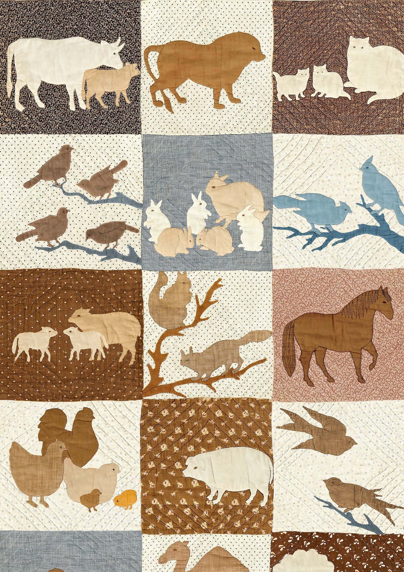 Farm Friends Document Patchwork Fabric by Lewis & Wood