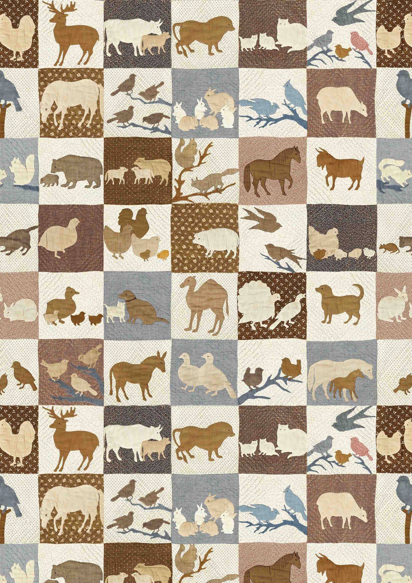 Farm Friends Document Patchwork Wallpaper by Lewis & Wood