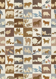 Farm Friends Document Patchwork Wallpaper by Lewis & Wood