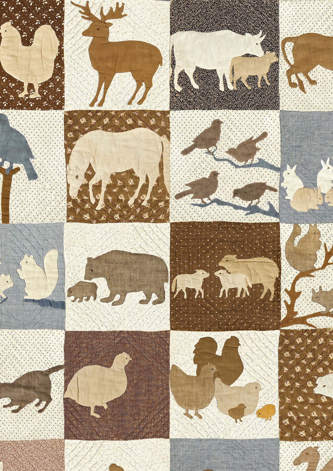 Farm Friends Document Patchwork Wallpaper by Lewis & Wood