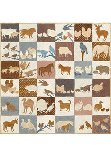 Farm Friends Document Patchwork Fabric by Lewis & Wood
