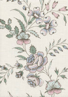 LW 315 612 Fleurie Peppermint Rose Fabric by Lewis & Wood