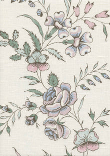 LW 315 612 Fleurie Peppermint Rose Fabric by Lewis & Wood