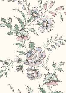 LW 315 612 Fleurie Peppermint Rose Wallpaper by Lewis & Wood