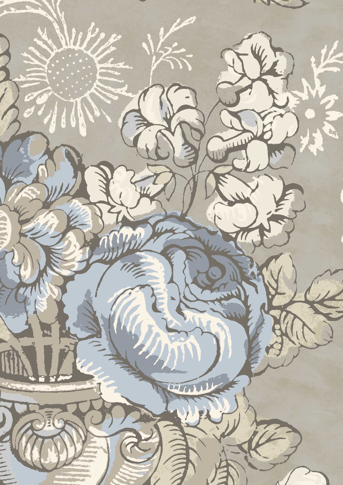 LW 379 686 Georgia Blue Oyster Wallpaper by Lewis & Wood