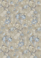Georgia Blue Oyster History Papers Fabric by Lewis & Wood