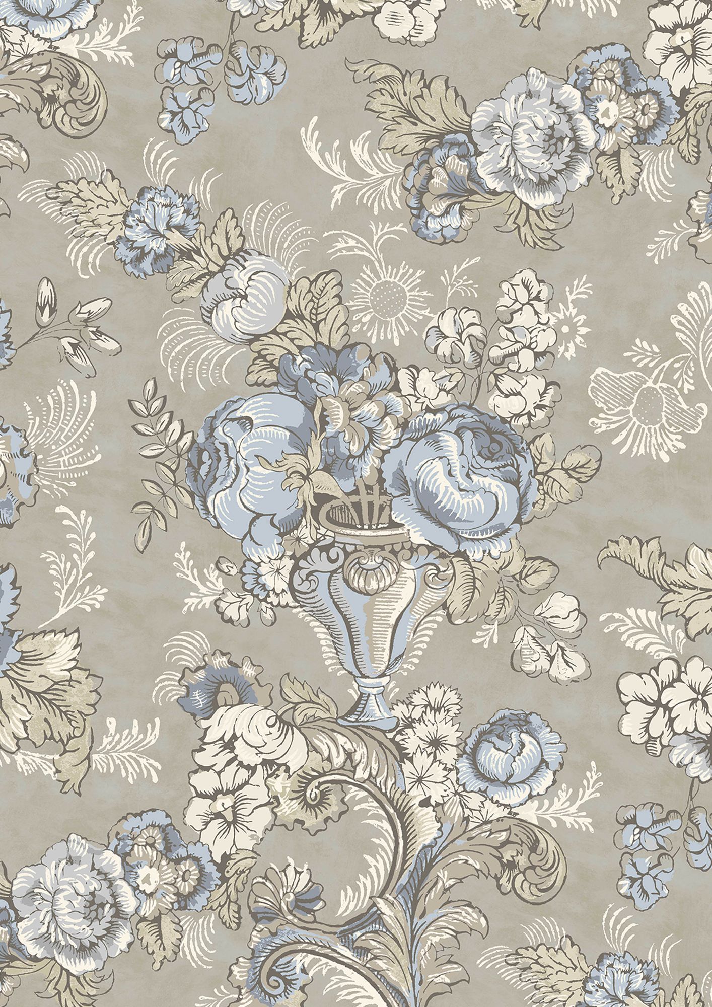 LW 379 686 Georgia Blue Oyster Wallpaper by Lewis & Wood