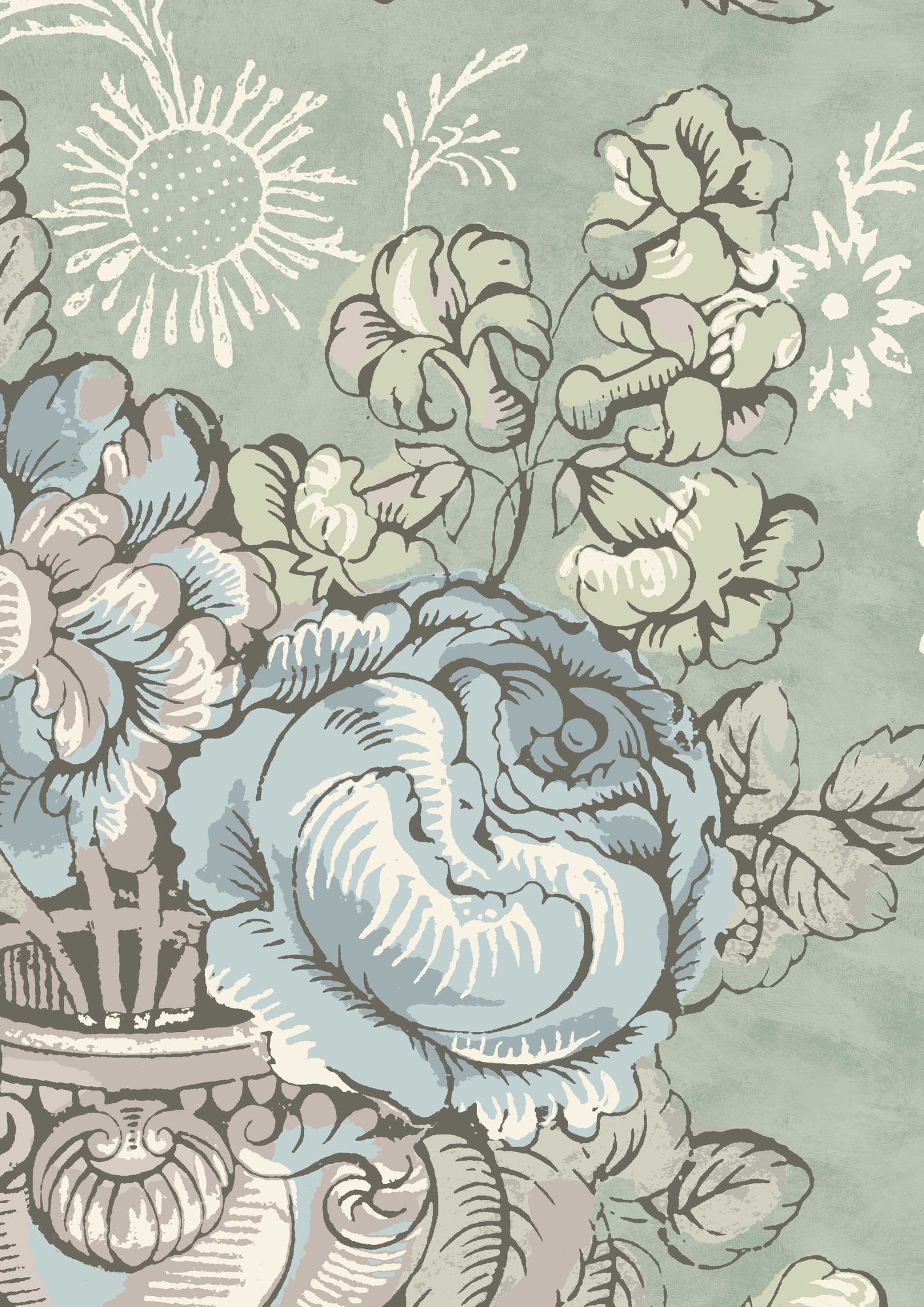 LW 379 687 Georgia Flora Wallpaper by Lewis & Wood