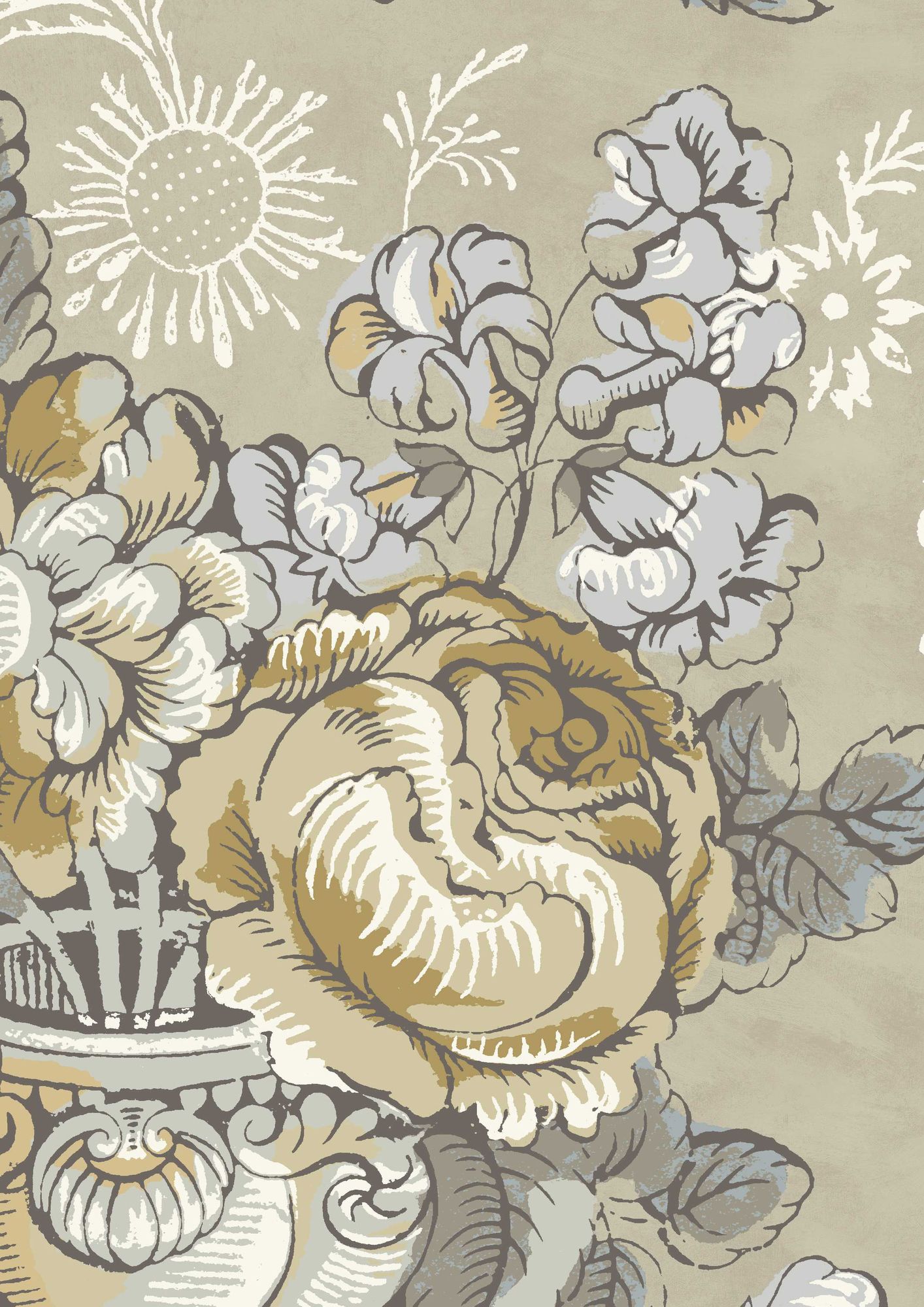 Georgia Gold Slate History Papers Wallpaper by Lewis & Wood