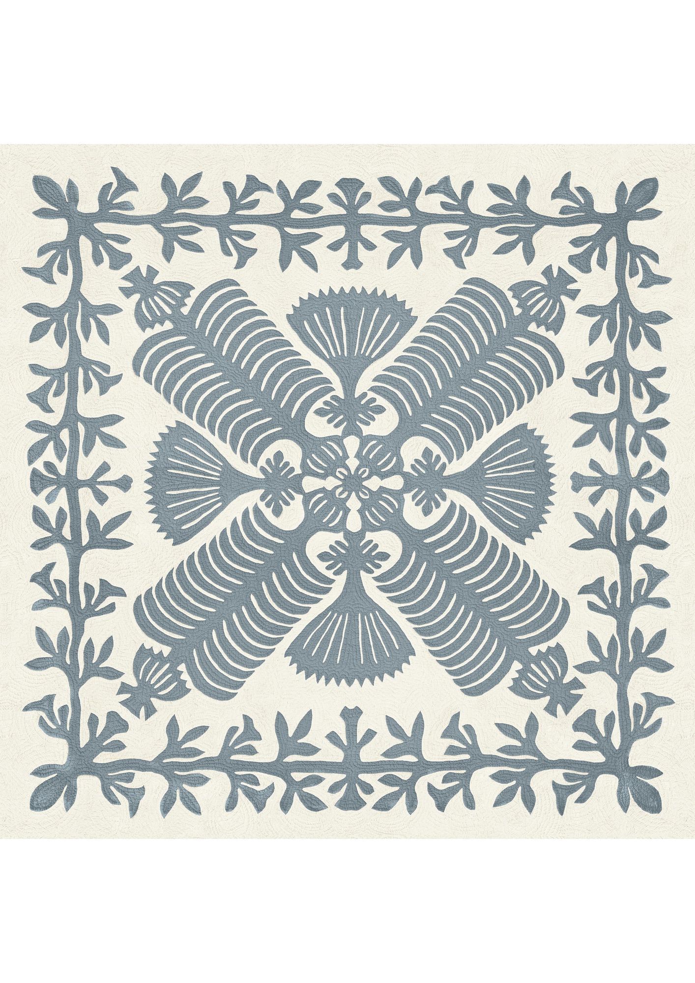 QUILTHW654 Hawaiian Bluebird Fabric by Lewis & Wood