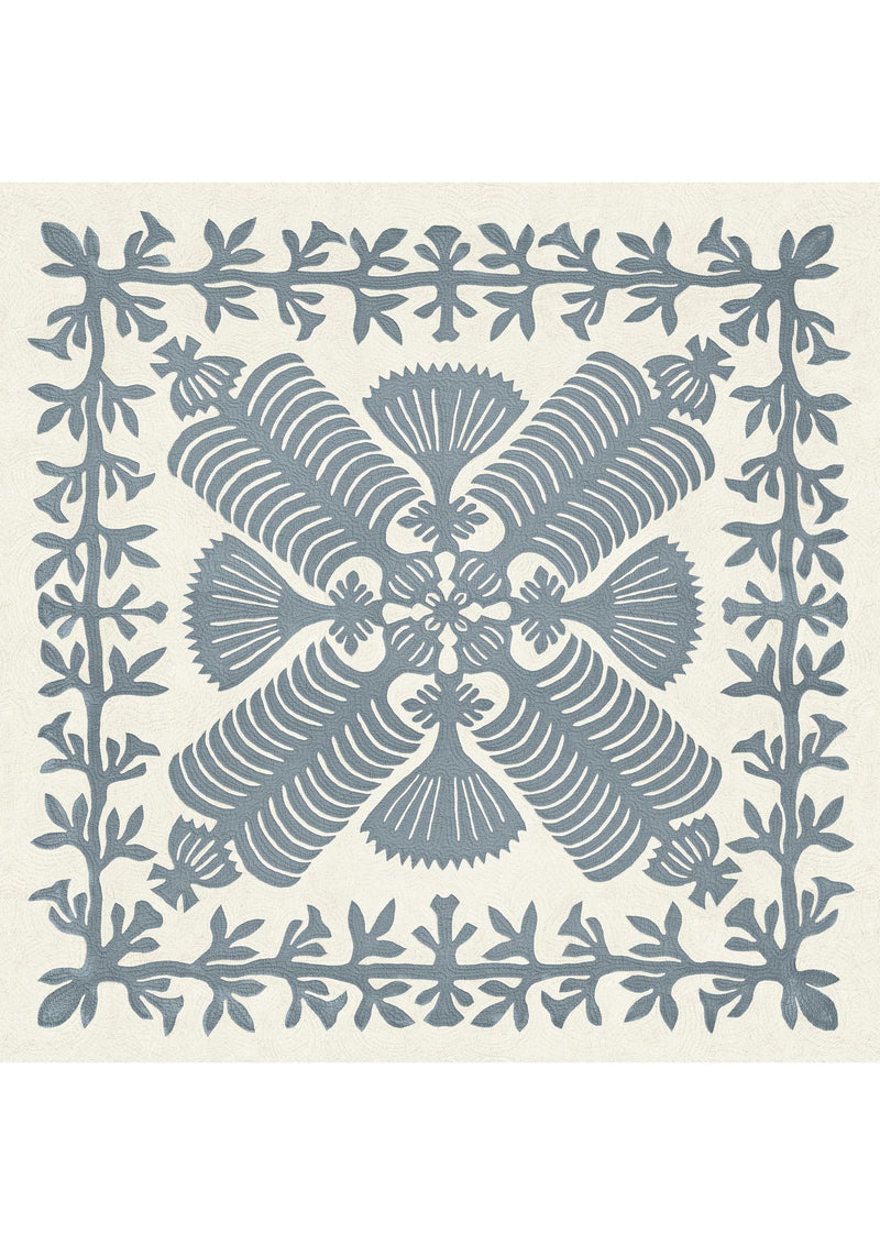 QUILTHW654 Hawaiian Bluebird Fabric by Lewis & Wood