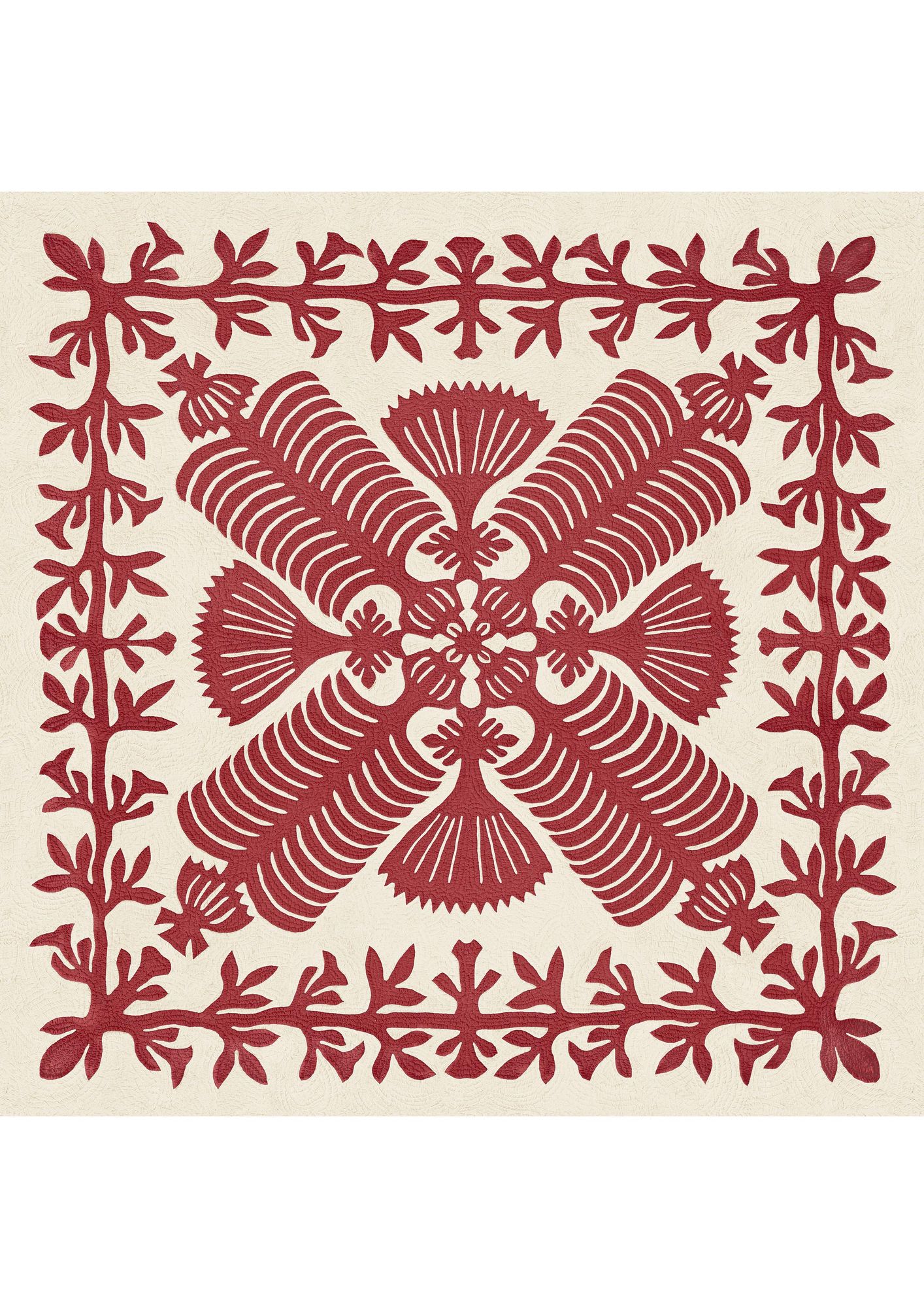 Hawaiian Coral Patchwork Fabric by Lewis & Wood