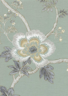 LW 160 362 Indienne Green Glaze Fabric by Lewis & Wood