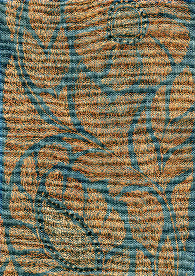 LW 349 646 Kashmiri Copper Blue Fabric by Lewis & Wood