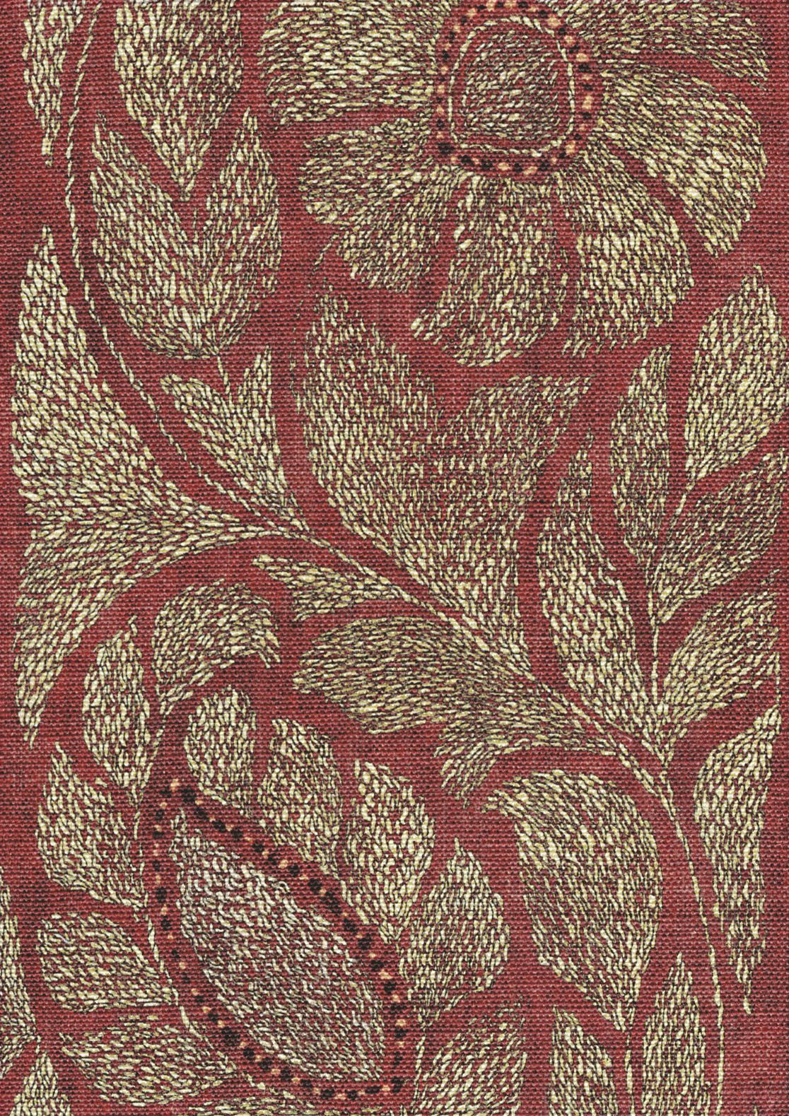 LW 349 663 Kashmiri Garnet Gold Fabric by Lewis & Wood