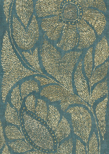 LW 349 647 Kashmiri Marmara Gold Fabric by Lewis & Wood