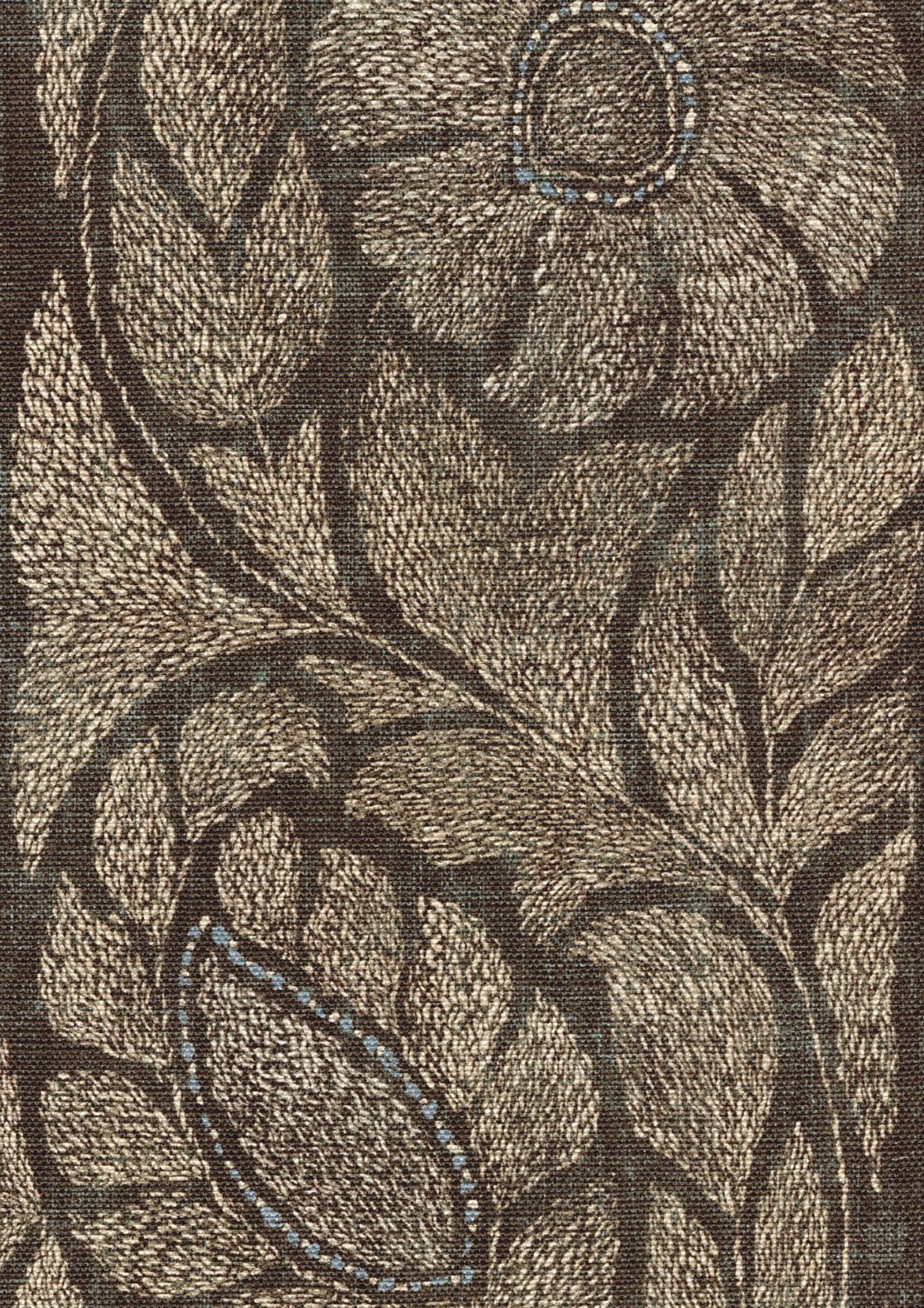 LW 349 650 Kashmiri Turkish Coffee Fabric by Lewis & Wood