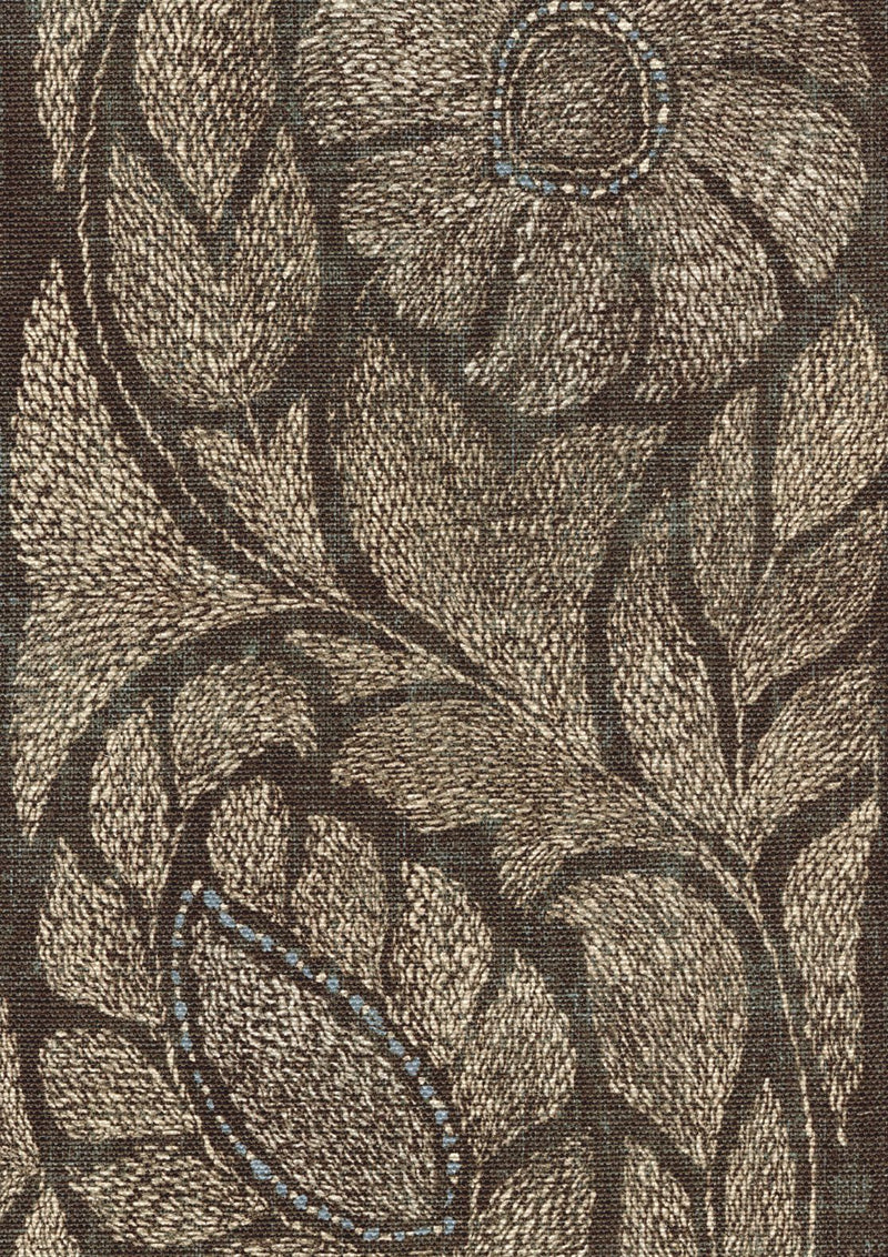 LW 349 650 Kashmiri Turkish Coffee Fabric by Lewis & Wood