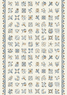 Libertyville Ginger Denim Patchwork Fabric by Lewis & Wood