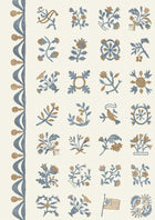 Libertyville Ginger Denim Patchwork Fabric by Lewis & Wood