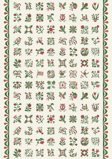 Libertyville Poppy Leaf Patchwork Fabric by Lewis & Wood