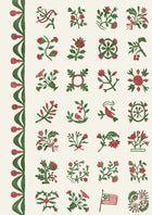 Libertyville Poppy Leaf Patchwork Fabric by Lewis & Wood