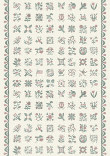 Libertyville Sage Rose Patchwork Fabric by Lewis & Wood