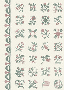 Libertyville Sage Rose Patchwork Fabric by Lewis & Wood
