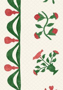 LW 386 714 Libertyville Poppy Leaf Fabric by Lewis & Wood