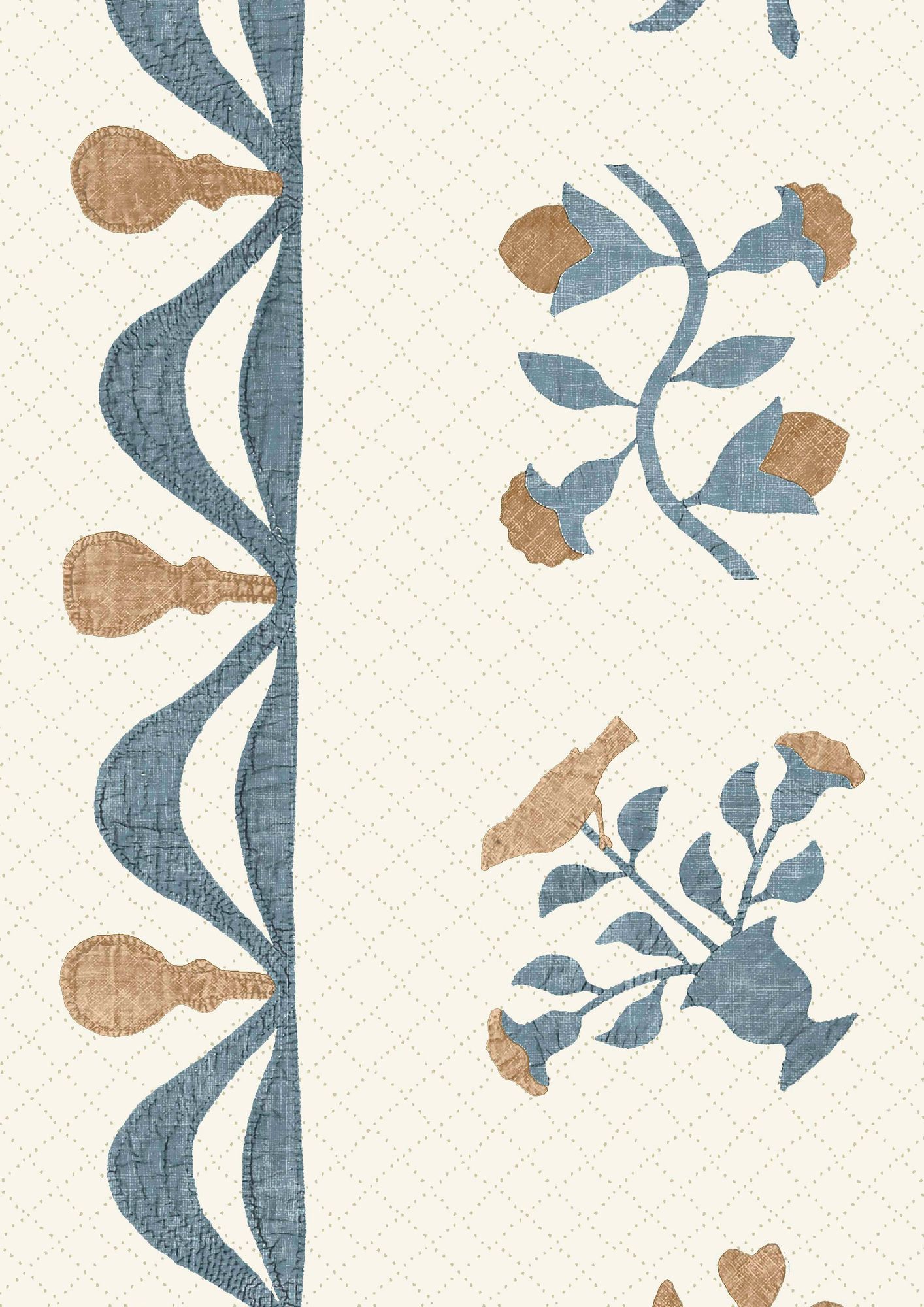 LW 386 715 Libertyville Ginger Denim Fabric by Lewis & Wood