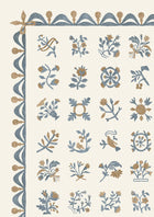 Libertyville Ginger Denim Patchwork Fabric by Lewis & Wood