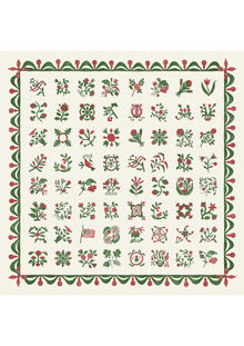 Libertyville Poppy Leaf Patchwork Fabric by Lewis & Wood