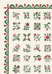 Libertyville Poppy Leaf Patchwork Fabric by Lewis & Wood