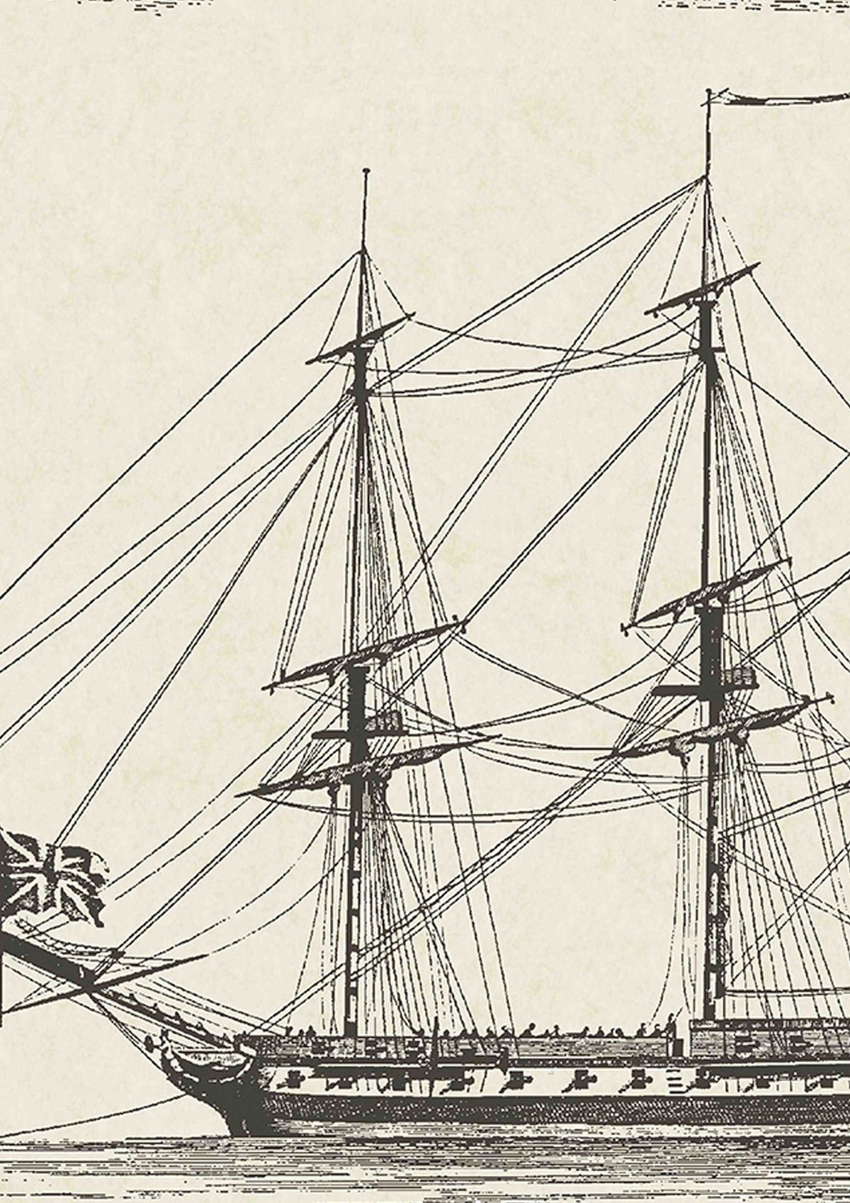 Maritime Soft Black History Papers Wallpaper by Lewis & Wood
