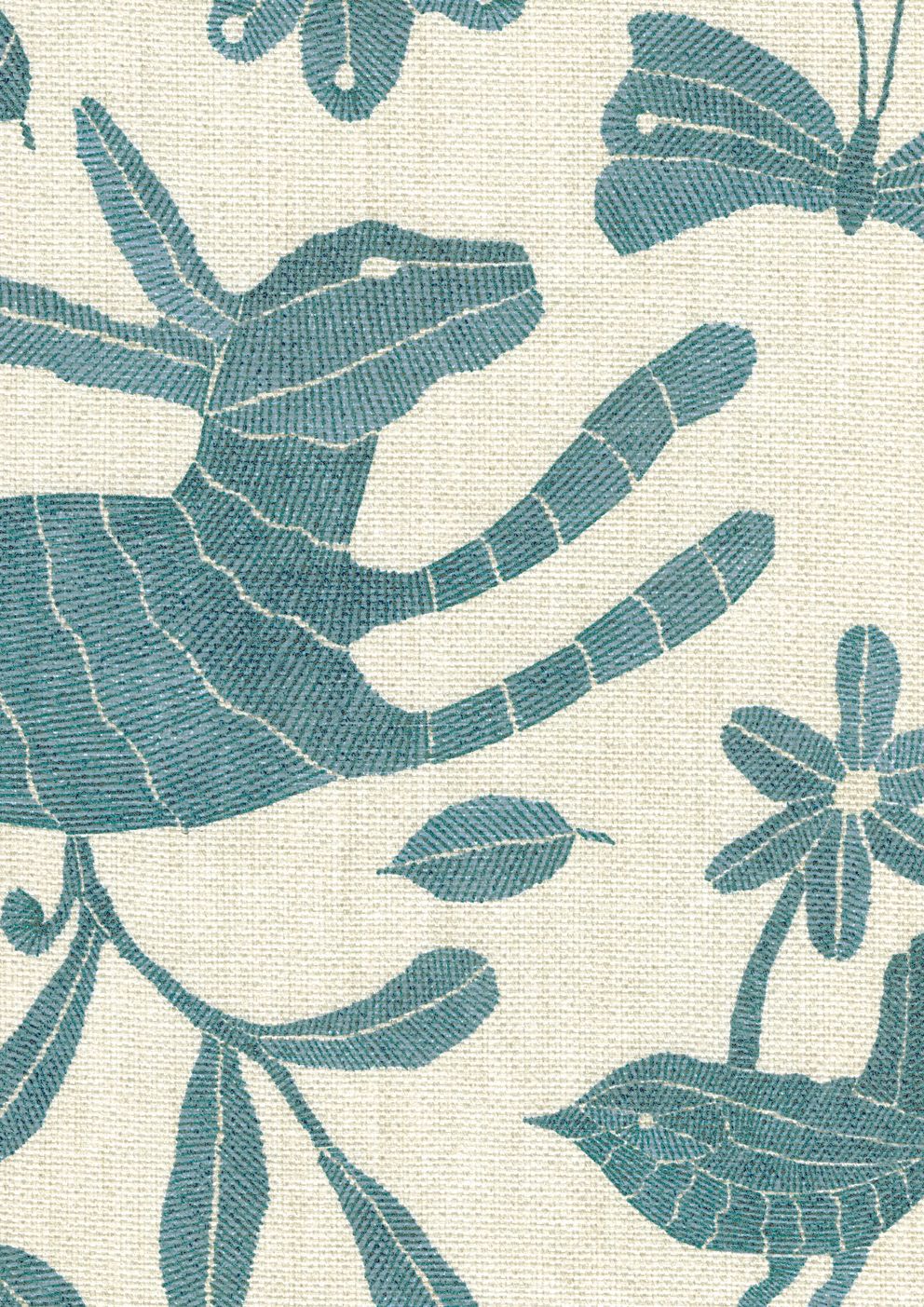 LW 350 654 Otomi Bluebird Fabric by Lewis & Wood