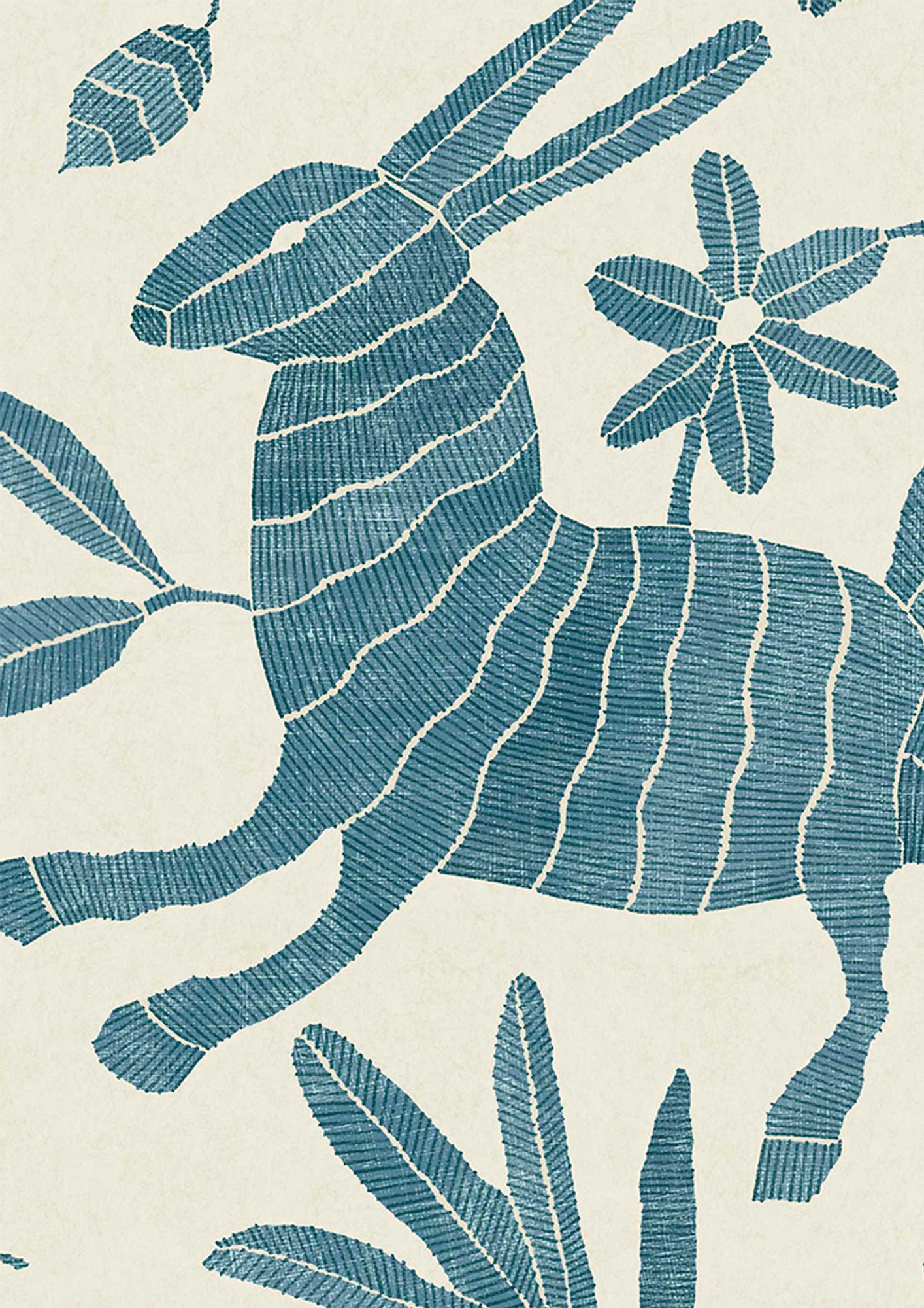 LW 352 654 Otomi Bluebird Wallpaper by Lewis & Wood