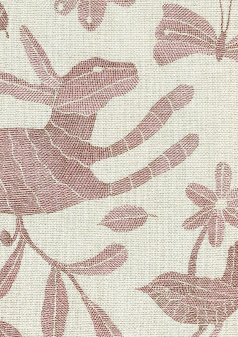 LW 350 655 Otomi Bunny Pink Fabric by Lewis & Wood