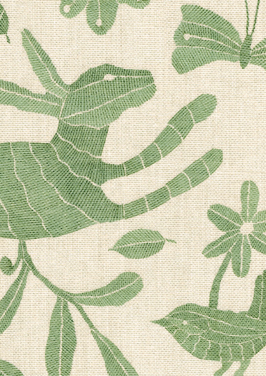 LW 350 658 Otomi Leafy Fabric by Lewis & Wood